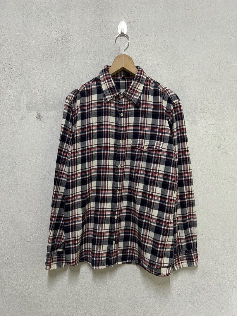 Muji Japanese Brand Muji Checked Plaid Tartan Flannel Shirt 👕 Size US M / EU 48-50 / 2 - 2 Thumbnail