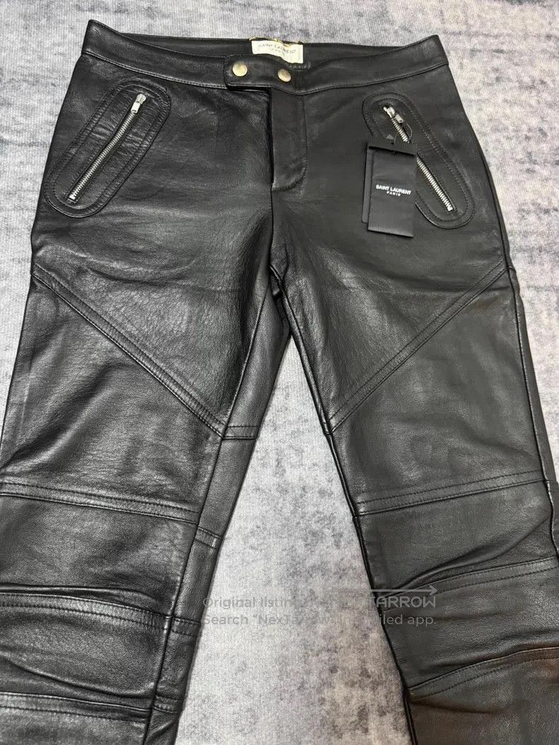 Saint Laurent Paris Saint Laurent Black Leather Moto Pants. Size US 36 / EU 52 - 4 Thumbnail