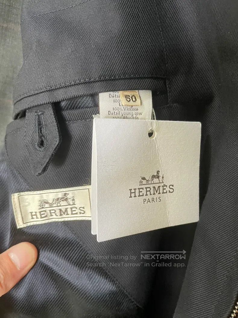 Hermes Hermes Twill fabric jacket with lamb leather details, ragl Size US M / EU 48-50 / 2 - 4 Thumbnail