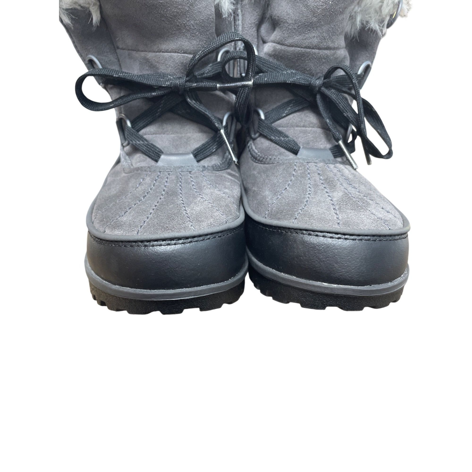 SOREL Sorel Womens Gray Black Suede Fur Lined Ankle Winter Boots S Size US 8.5 / IT 38.5 - 10 Thumbnail