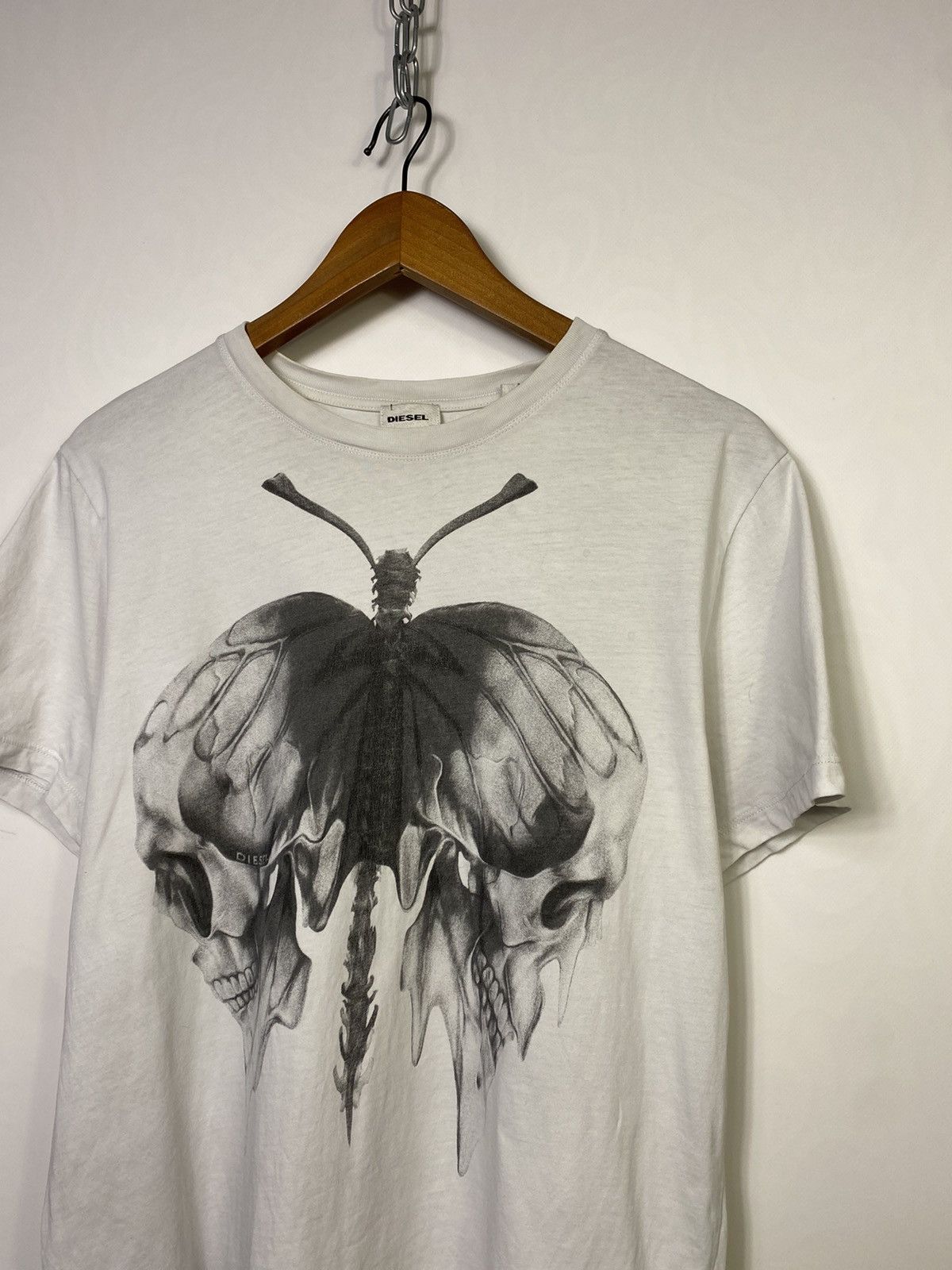 Diesel 🔥Vintage Diesel Butterfly Skull Print T-shirt Tee Size US M / EU 48-50 / 2 - 3 Thumbnail