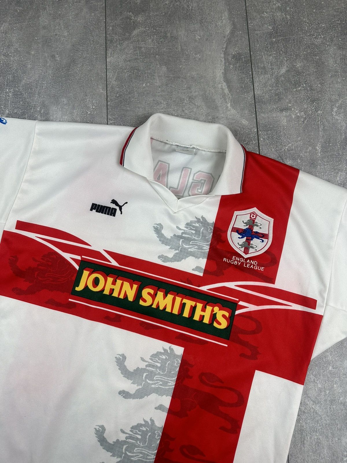 Puma Puma England Home Rugby League Jersey 1995 Size US XL / EU 56 / 4 - 3 Thumbnail