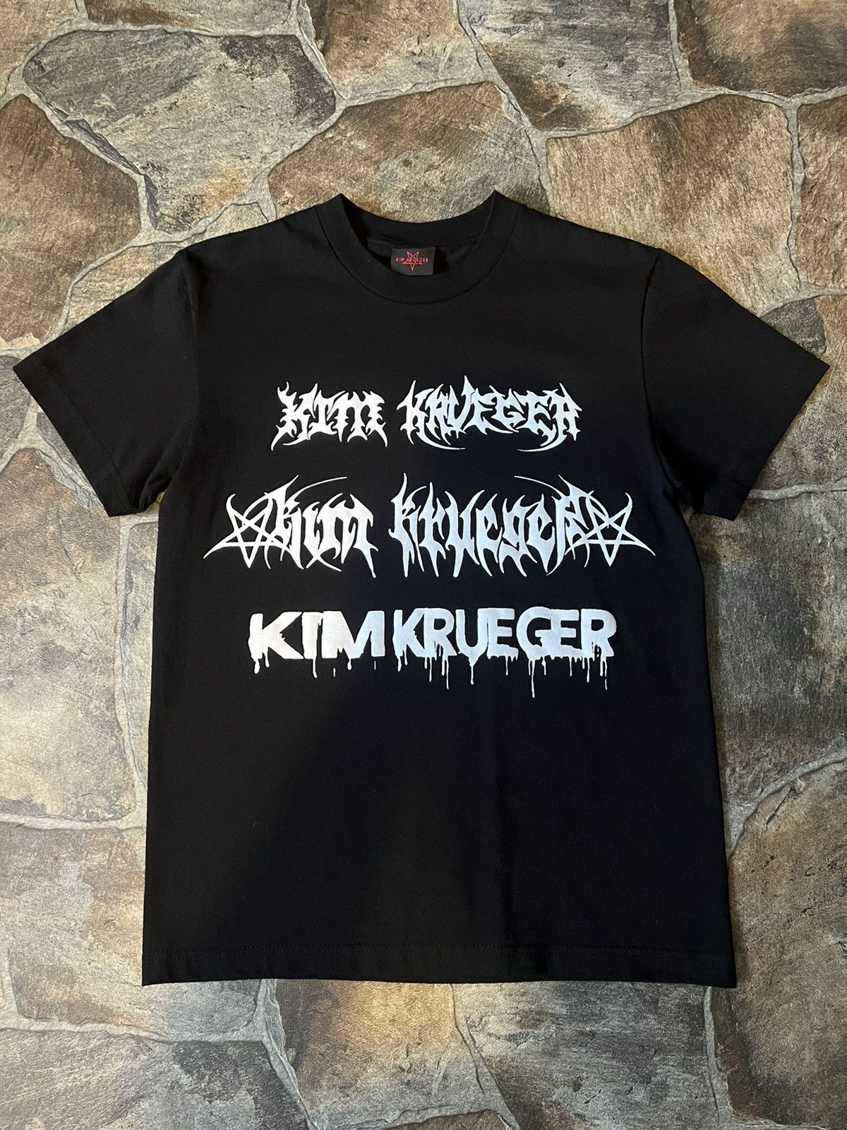 image of Kim Krueger Patches Tee Shirt in Black, Men's (Size Medium)