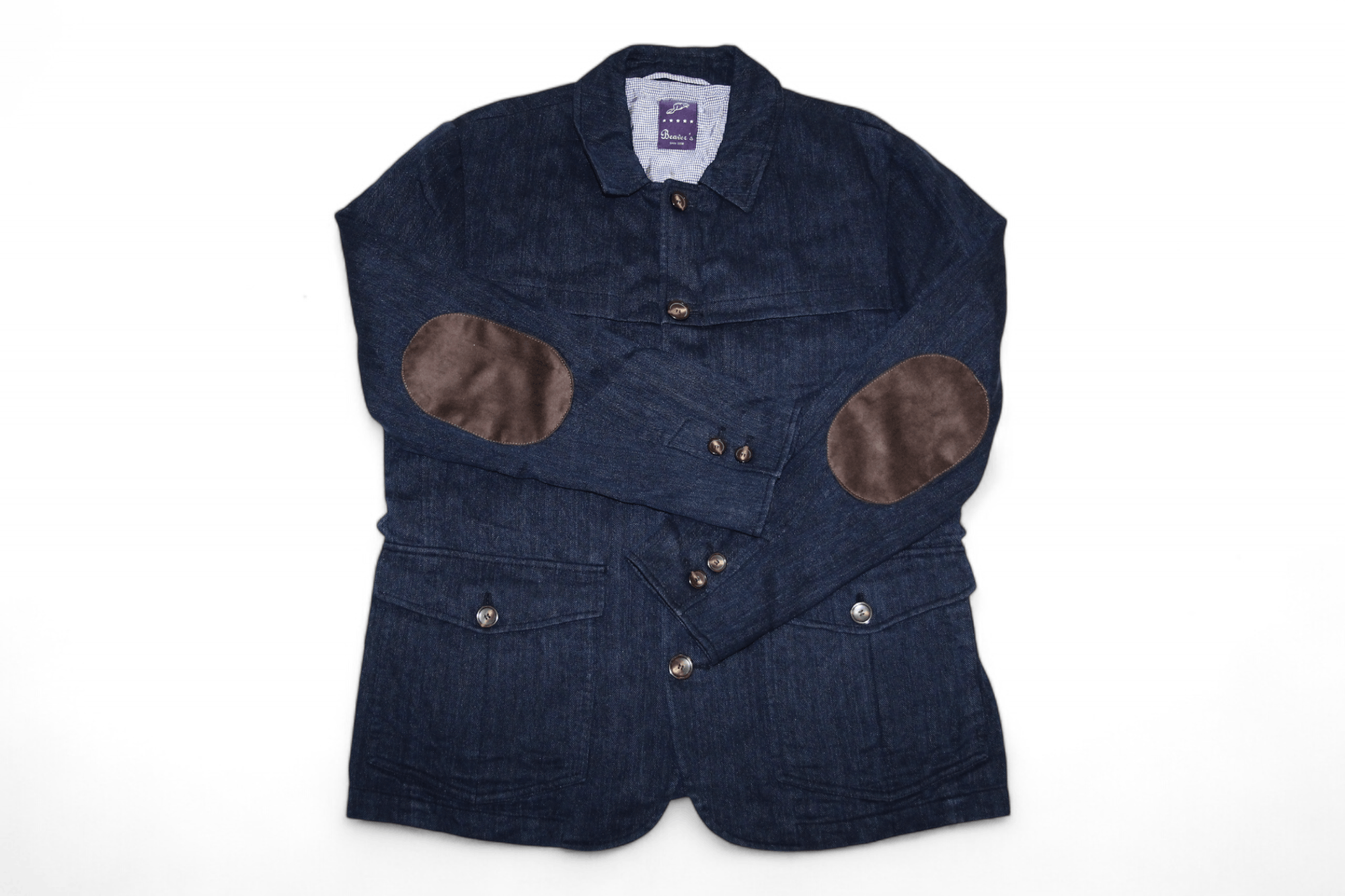 Other UK Beaver's Herringbone Indigo Cotton Linen Twill Field Jacket Size US M / EU 48-50 / 2 - 1 Thumbnail
