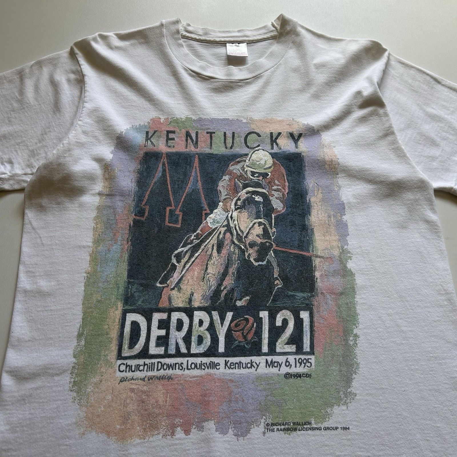 Fruit Of The Loom Vintage 1995 Kentucky Derby T Shirt Large 90s Horse Racing Size US L / EU 52-54 / 3 - 2 Thumbnail