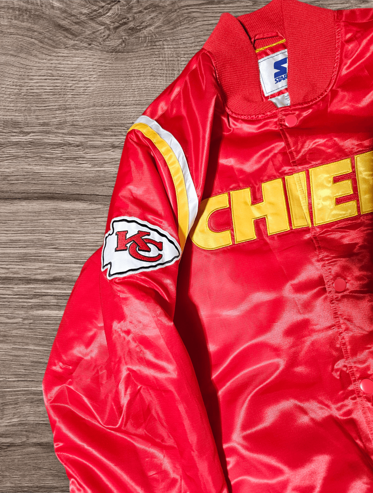 Starter Starter Kansas Chiefs Bomber Jacket Satin XL Snap Size US XL / EU 56 / 4 - 5 Thumbnail