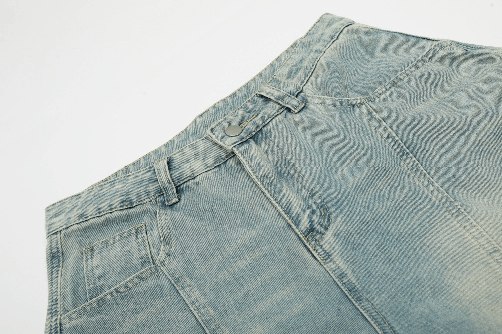 Jean Vintage distressed washed punk patchwork scimitar jeans Size US 34 / EU 50 - 3 Thumbnail