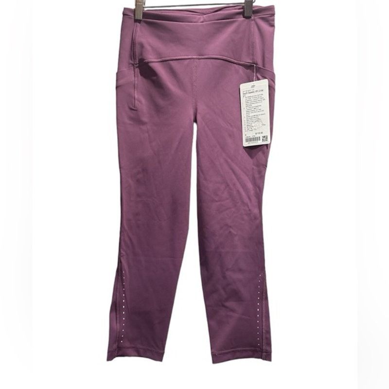 Lululemon LULULEMON Plum Swift Speed High-Rise Crop 21" Leggings Size 28" / US 6 / IT 42 - 4 Thumbnail