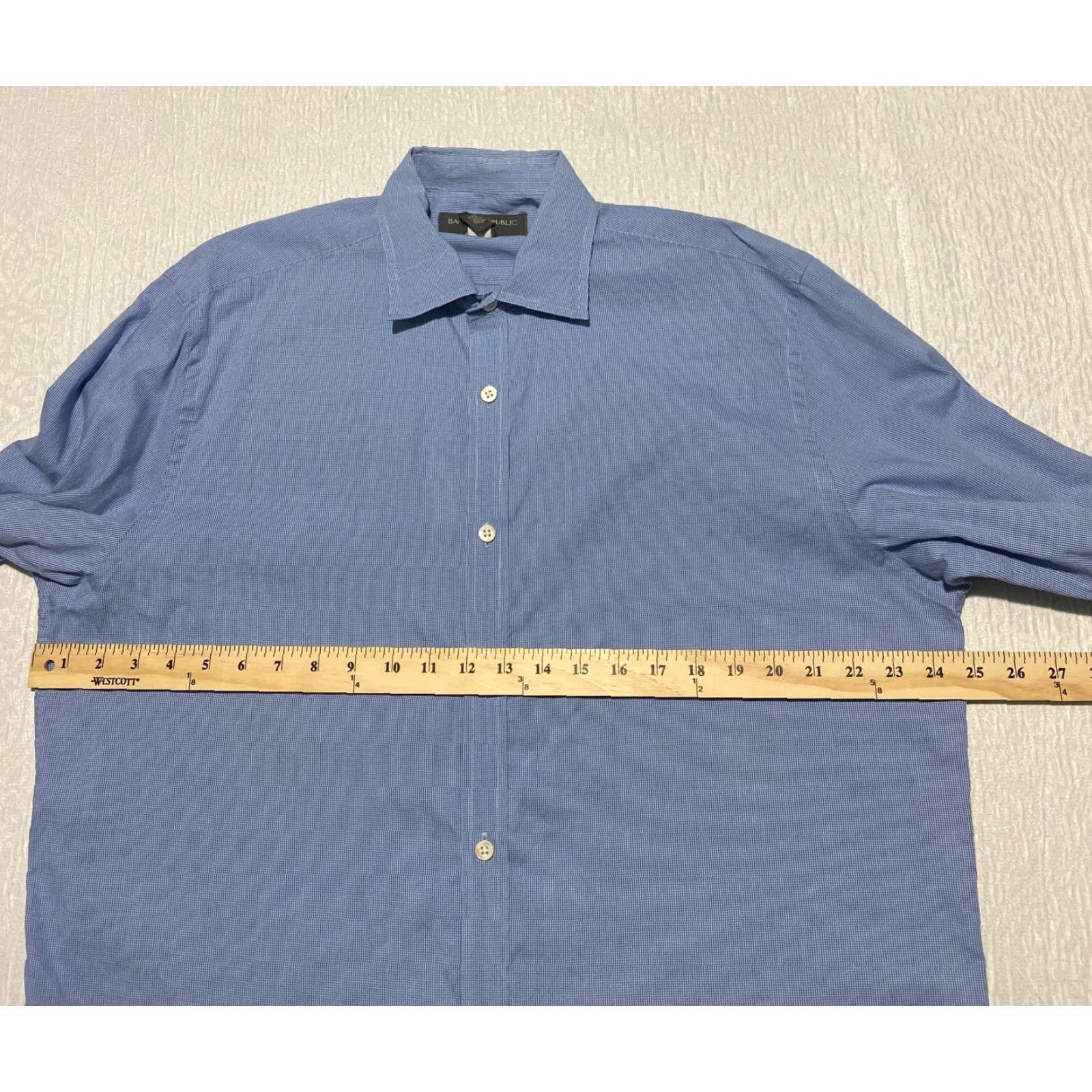 Banana Republic Banana Republic Shirt Men's Large Blue Relaxed Fit CasualWorkwear Button-Up Plaid Cotton Long Sleeve Classic 90s? Size US L / EU 52-54 / 3 - 5 Thumbnail