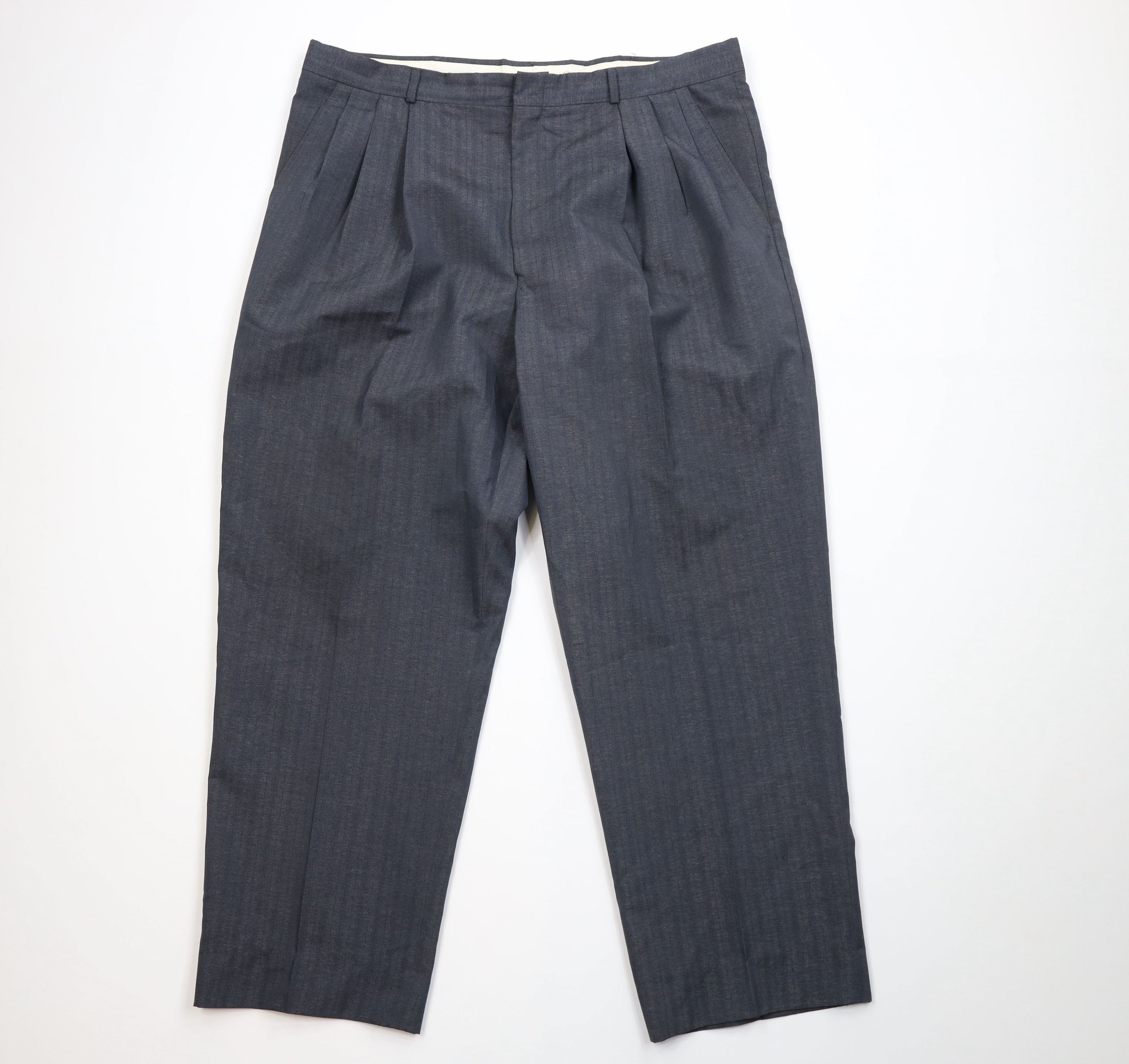Vintage Vintage 70s Streetwear Pinstriped Wide Leg Chino Pants USA Size US 38 / EU 54 - 1 Thumbnail