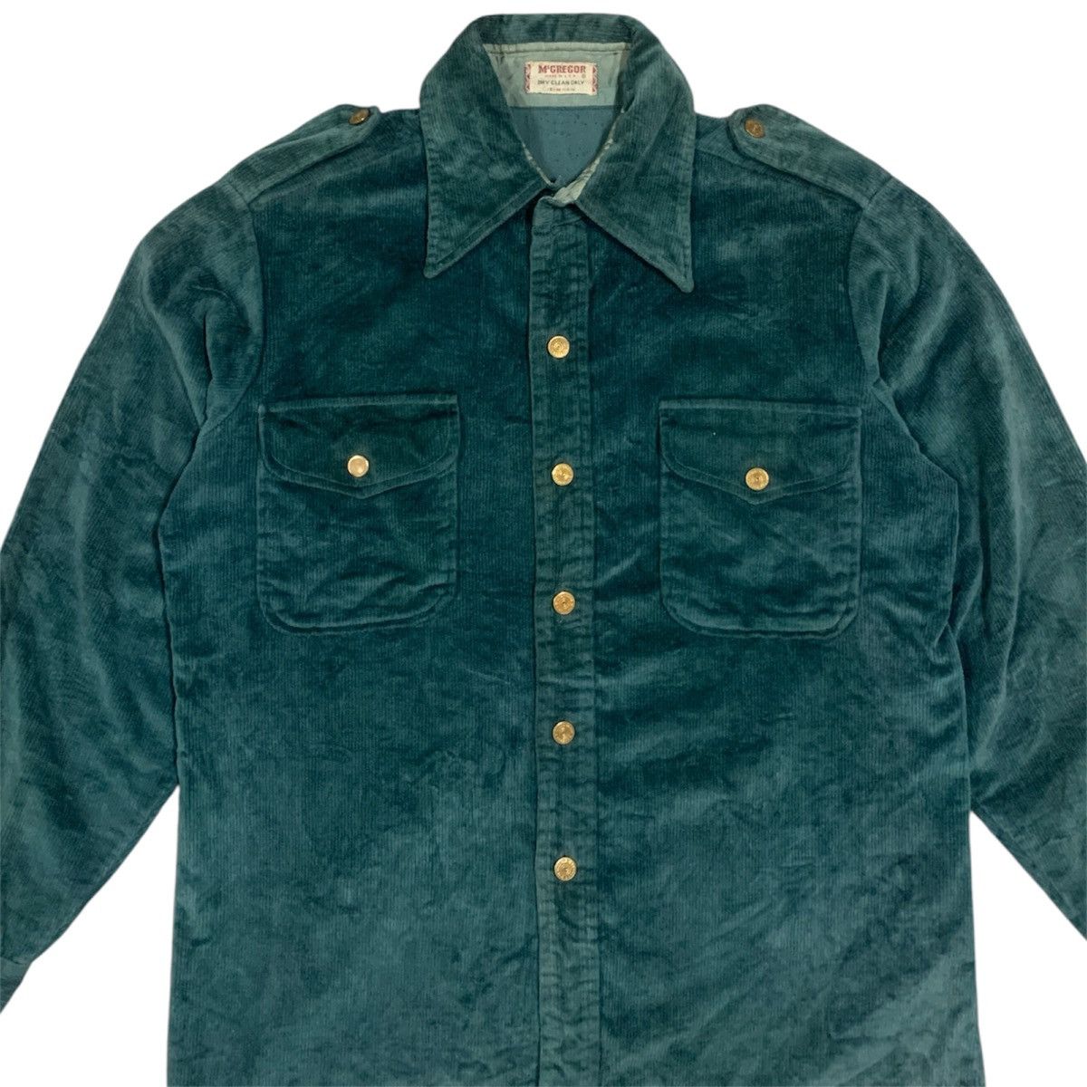 McGregor Vtg 70's McGregor Velour Cord Button Up Shirt Size US M / EU 48-50 / 2 - 2 Thumbnail