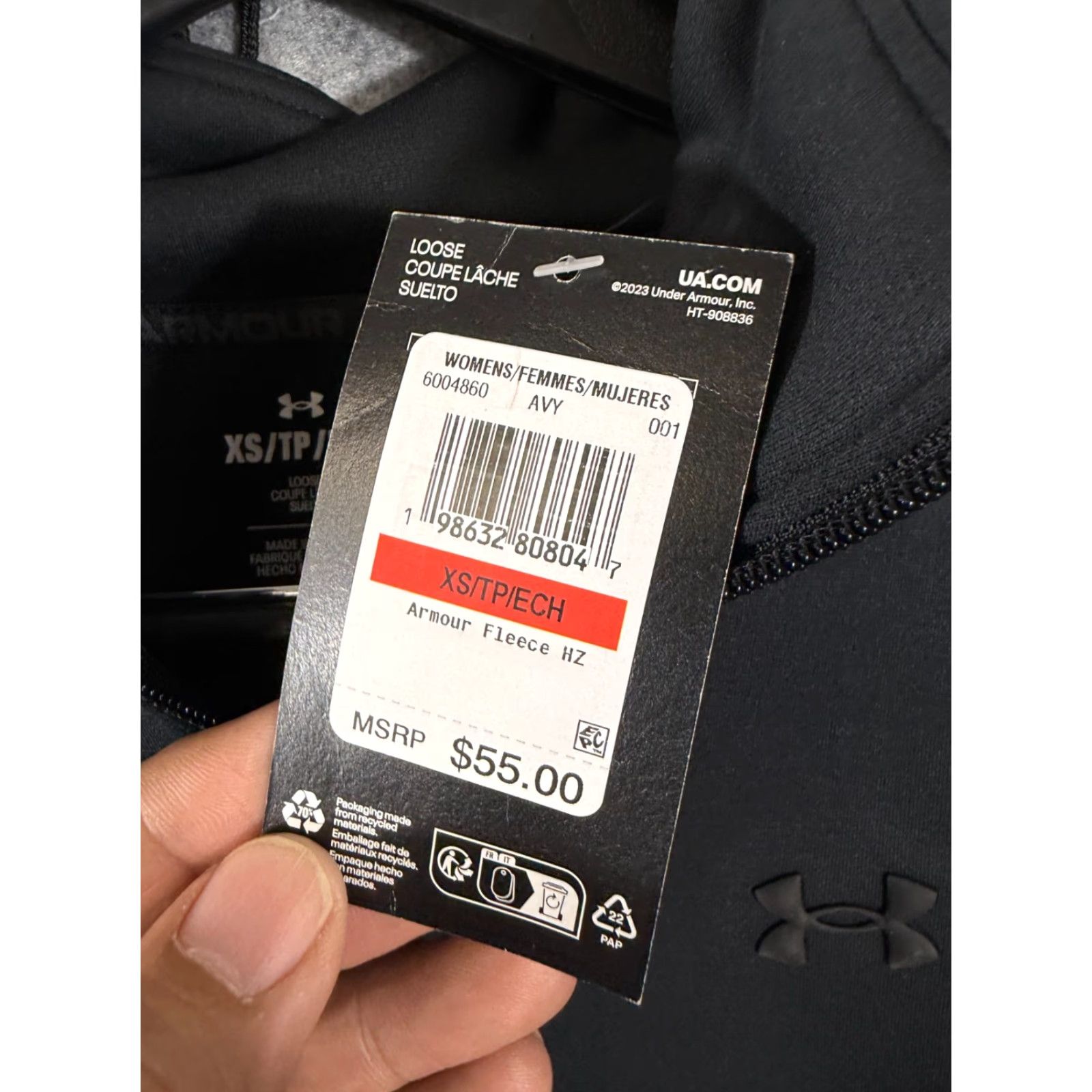 Under Armour Under Armour Jacket Womens XS Black Fleece Half Zip Mock Neck Pullover NWT Size XS / US 0-2 / IT 36-38 - 6 Thumbnail