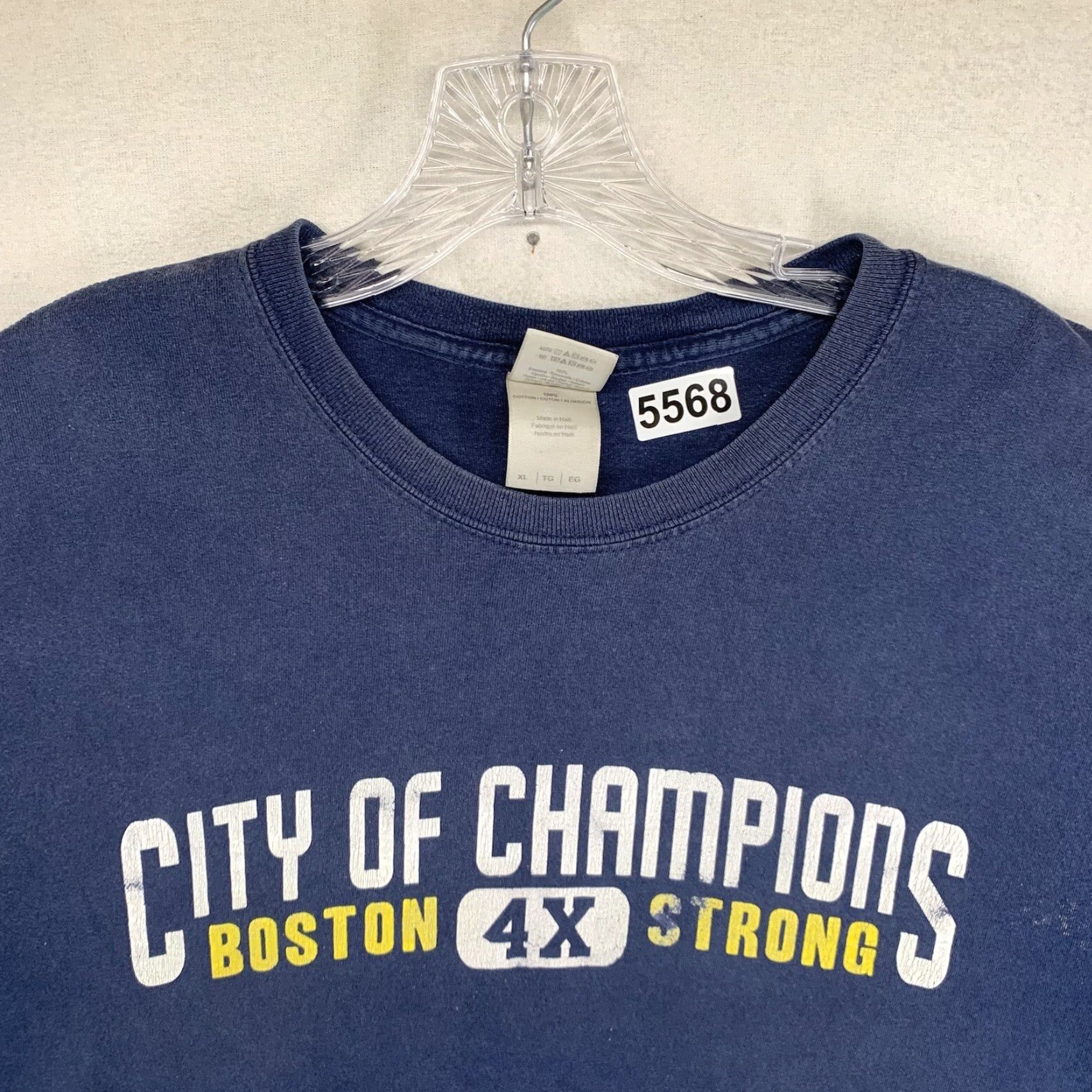 Gildan Gildan City Of Champions Boston Strong Graphic Tee Adult Large Faded Blue 90s Sports Mens Size US L / EU 52-54 / 3 - 4 Thumbnail