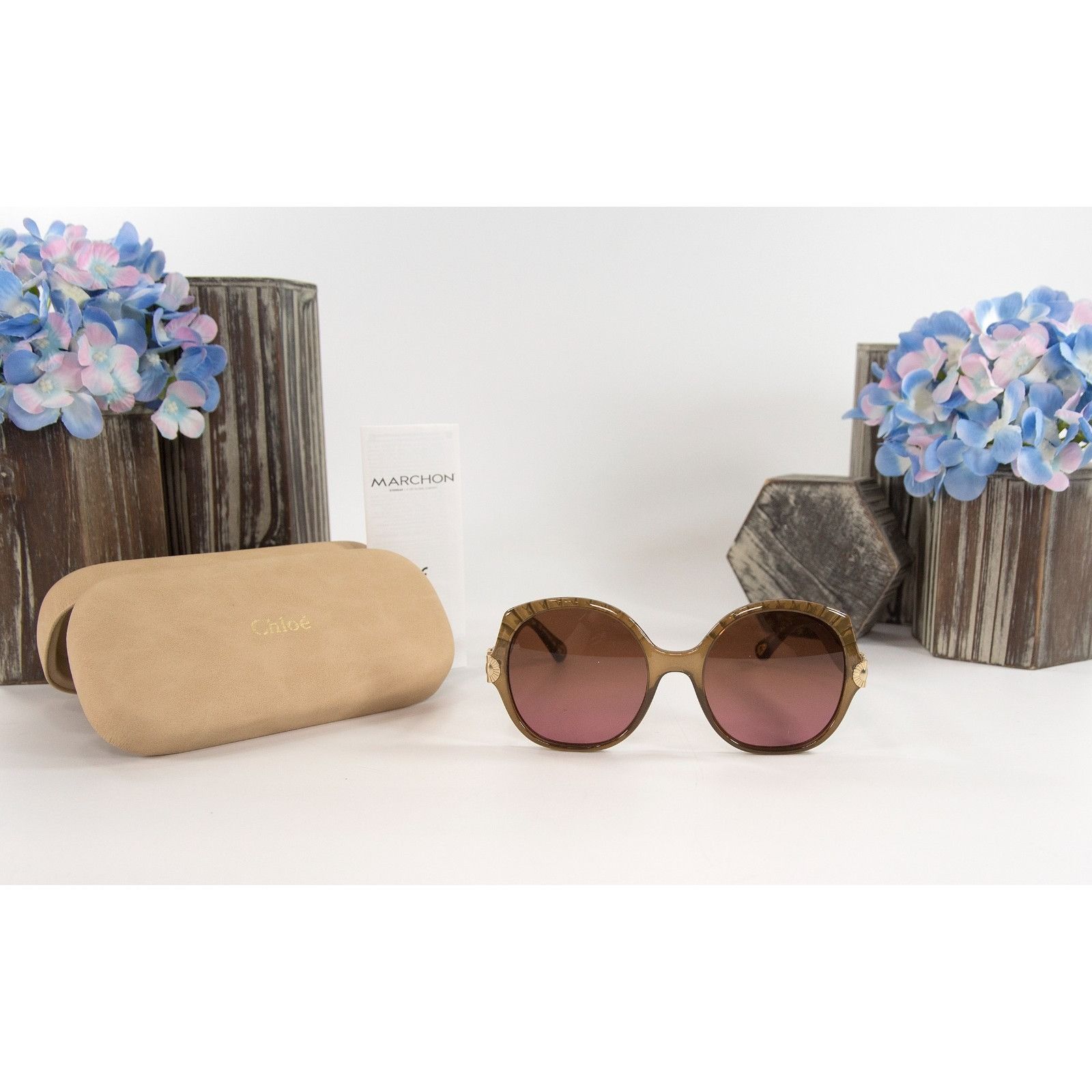 Chloe Chloe CE749S Brown Rose Tortoise Acrylic Logo Sunglasses NWT Size ONE SIZE - 7 Thumbnail