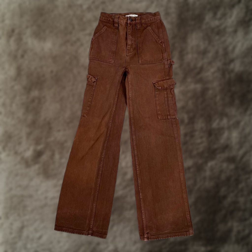Pacsun PacSun Jeans Womens 22 Ultra High Rise Flare Carpenter Brown Denim Cargo Jeans Women Size 40" / US 18 - 1 Thumbnail