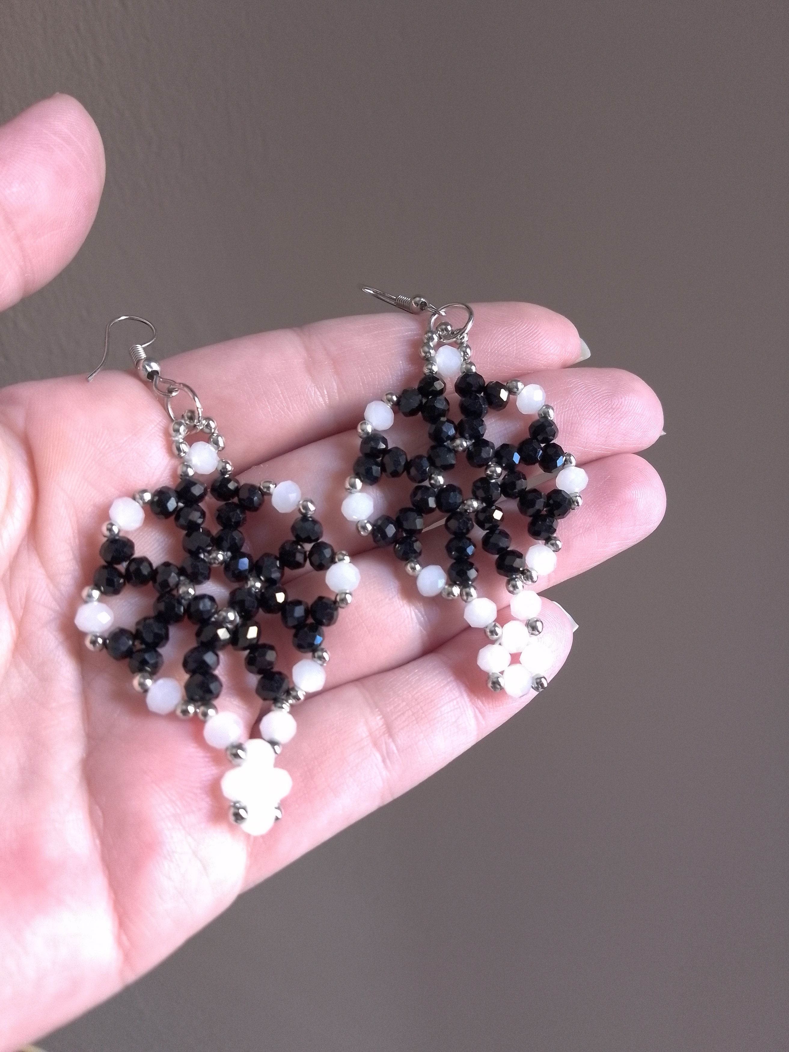 Handmade Necklace Vintage black/white Earrings Pearls tourmaline Size ONE SIZE - 8 Thumbnail