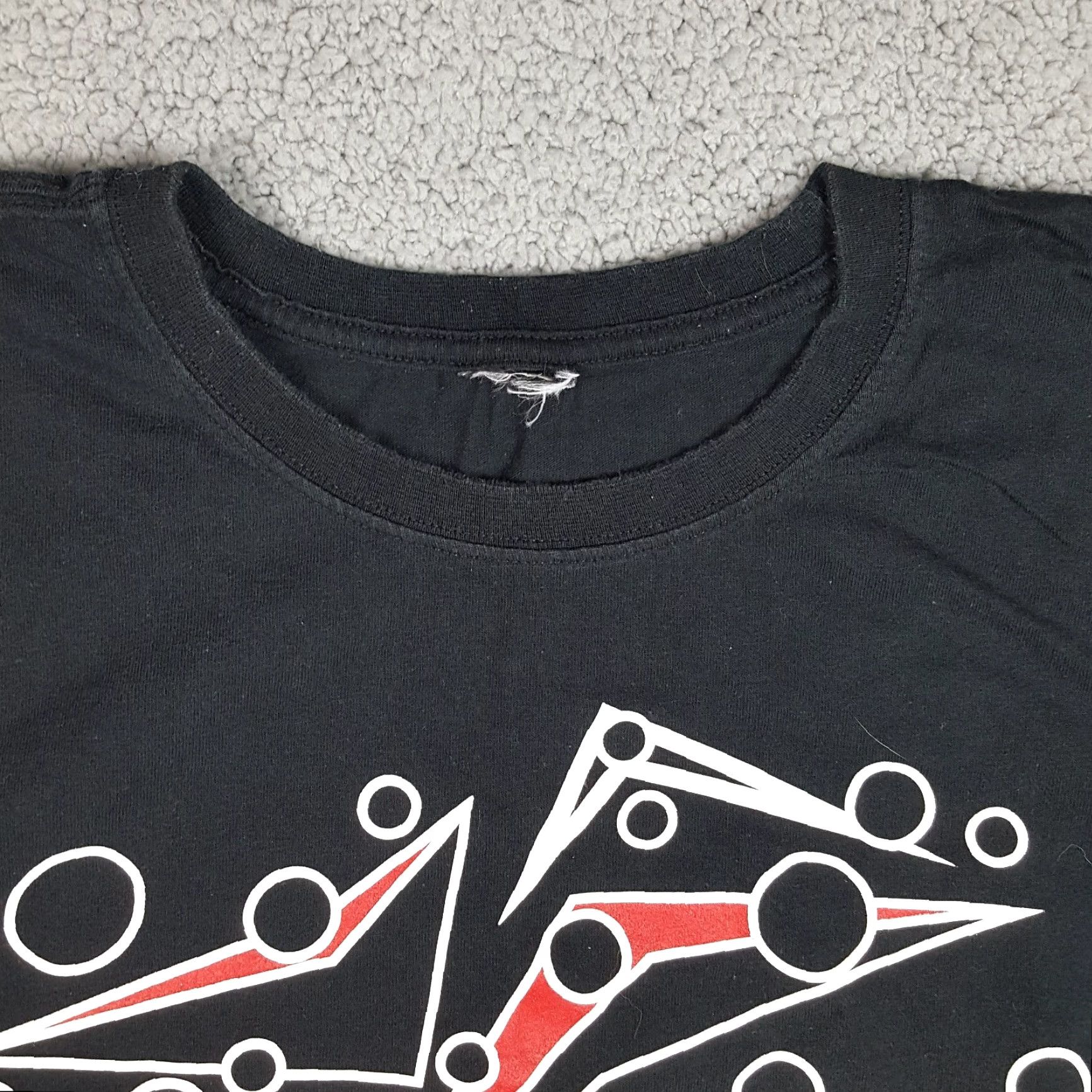 Nike VINTAGE Nike Air Jordan Retro Art Basketball T-Shirt Men's 2XL Black Cotton 90s 00s Sports Retro Y2K Size US XXL / EU 58 / 5 - 2 Thumbnail
