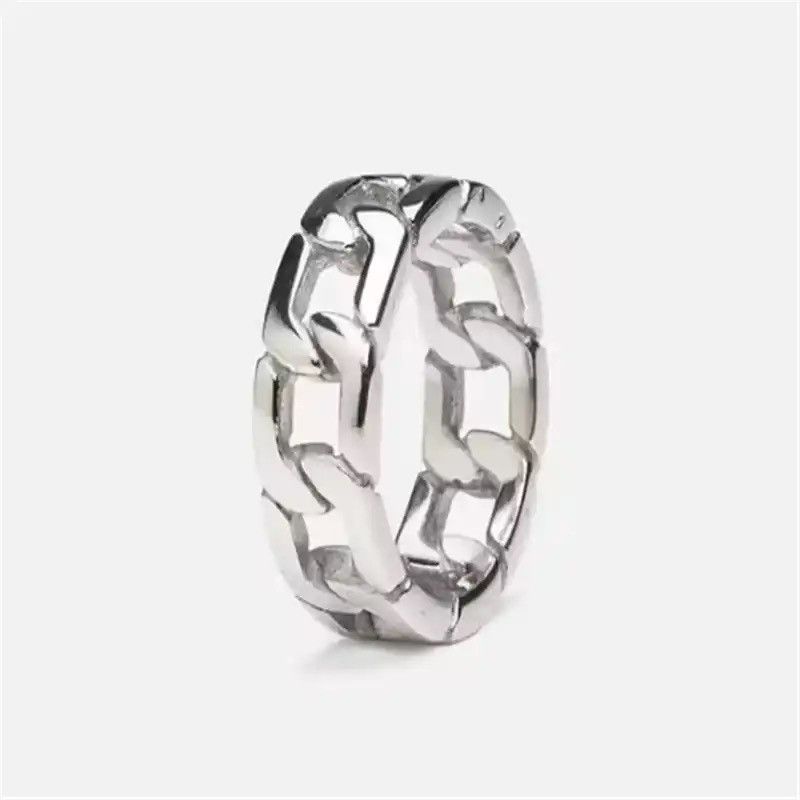 Jewelry × Vintage Hollow Out Chain Ring 316L Stainelss Steel Jewelry Size ONE SIZE - 1 Thumbnail