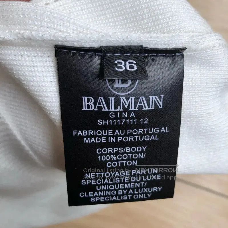 Balmain Balmain White Cotton Women's Skirt . Size 23" - 3 Thumbnail