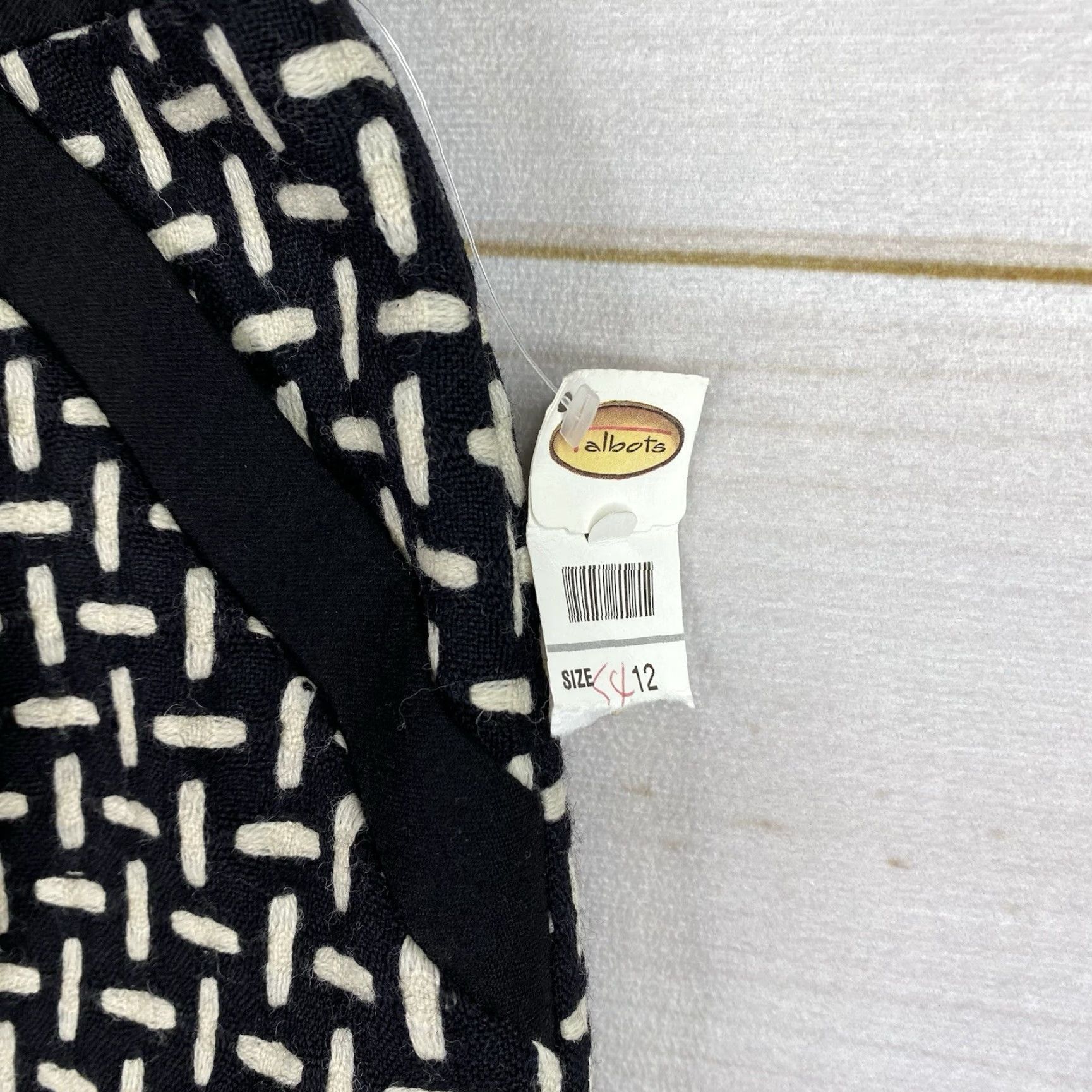 Talbots VINTAGE Talbots Skirt Womens 12 Black Tweed Wool Pockets Zip Slit 90s City Preppy Black 12 Womens Size 34" / US 12 / IT 48 - 3 Thumbnail