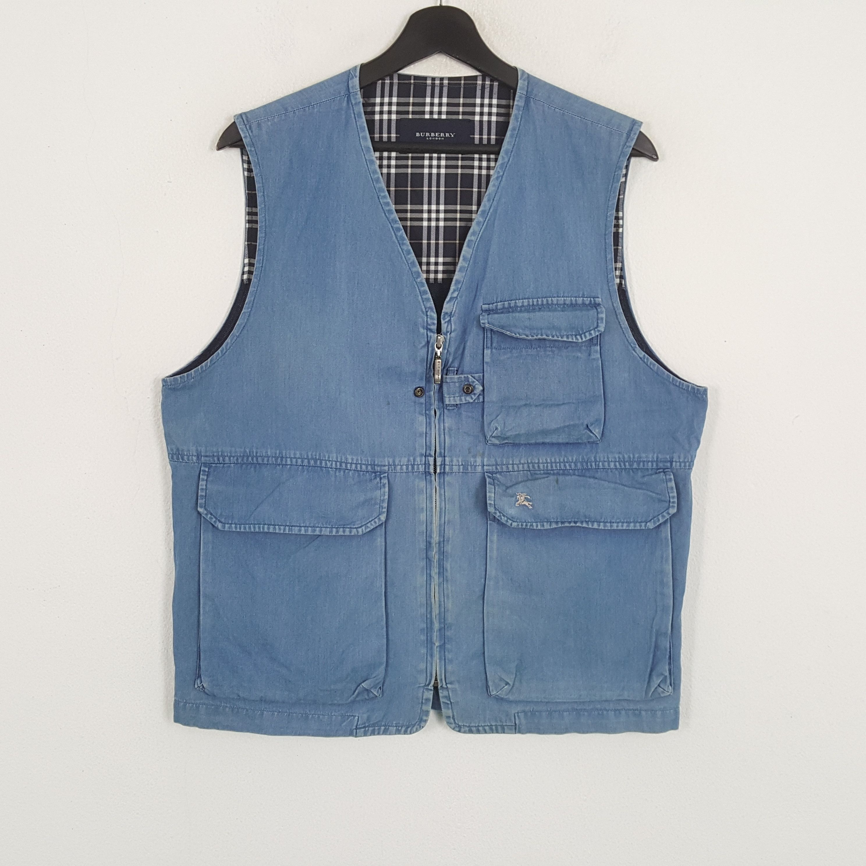 Burberry × Vintage BURBERRY LONDON Pocket Design Style Custom Art Vest Size US M / EU 48-50 / 2 - 3 Thumbnail