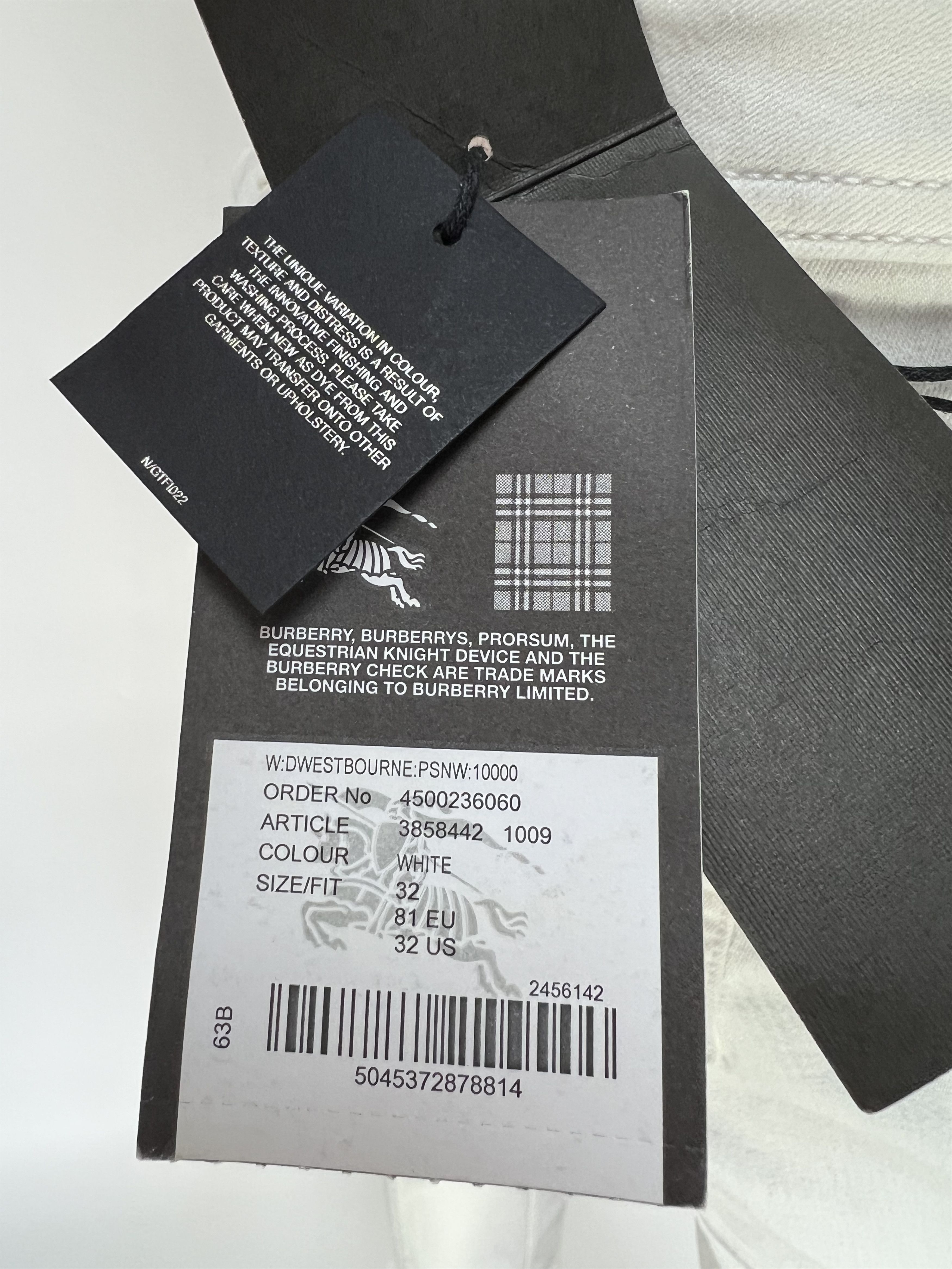 Burberry NWT Burberry Brit White Skinny Ankle Jeans Size US 32 Size 32" / US 10 / IT 46 - 10 Thumbnail