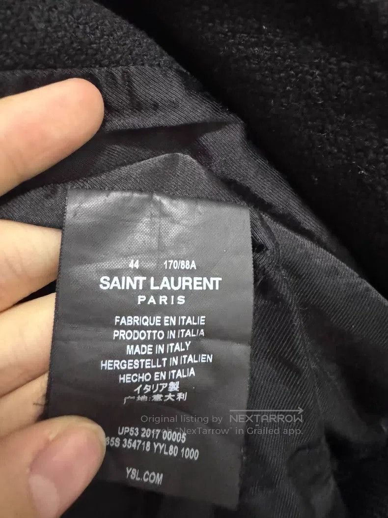 Saint Laurent Paris Saint Laurent Paris Black and White Leather Trim Wool Base Size US S / EU 44-46 / 1 - 6 Thumbnail