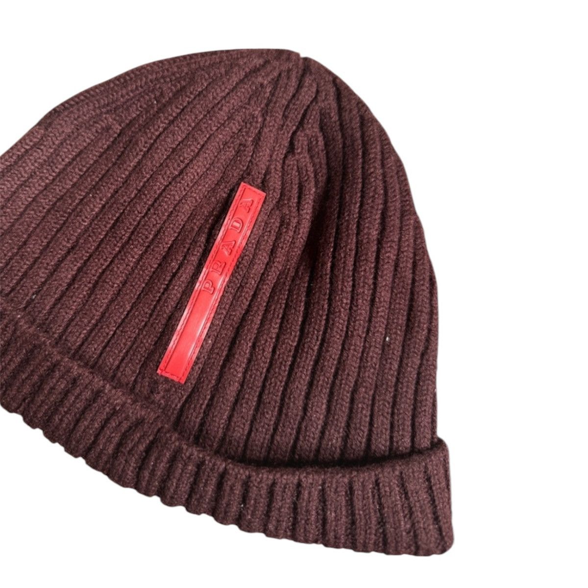 Prada × Vintage Prada Wool Beanie Hat burgundy Size ONE SIZE - 3 Thumbnail