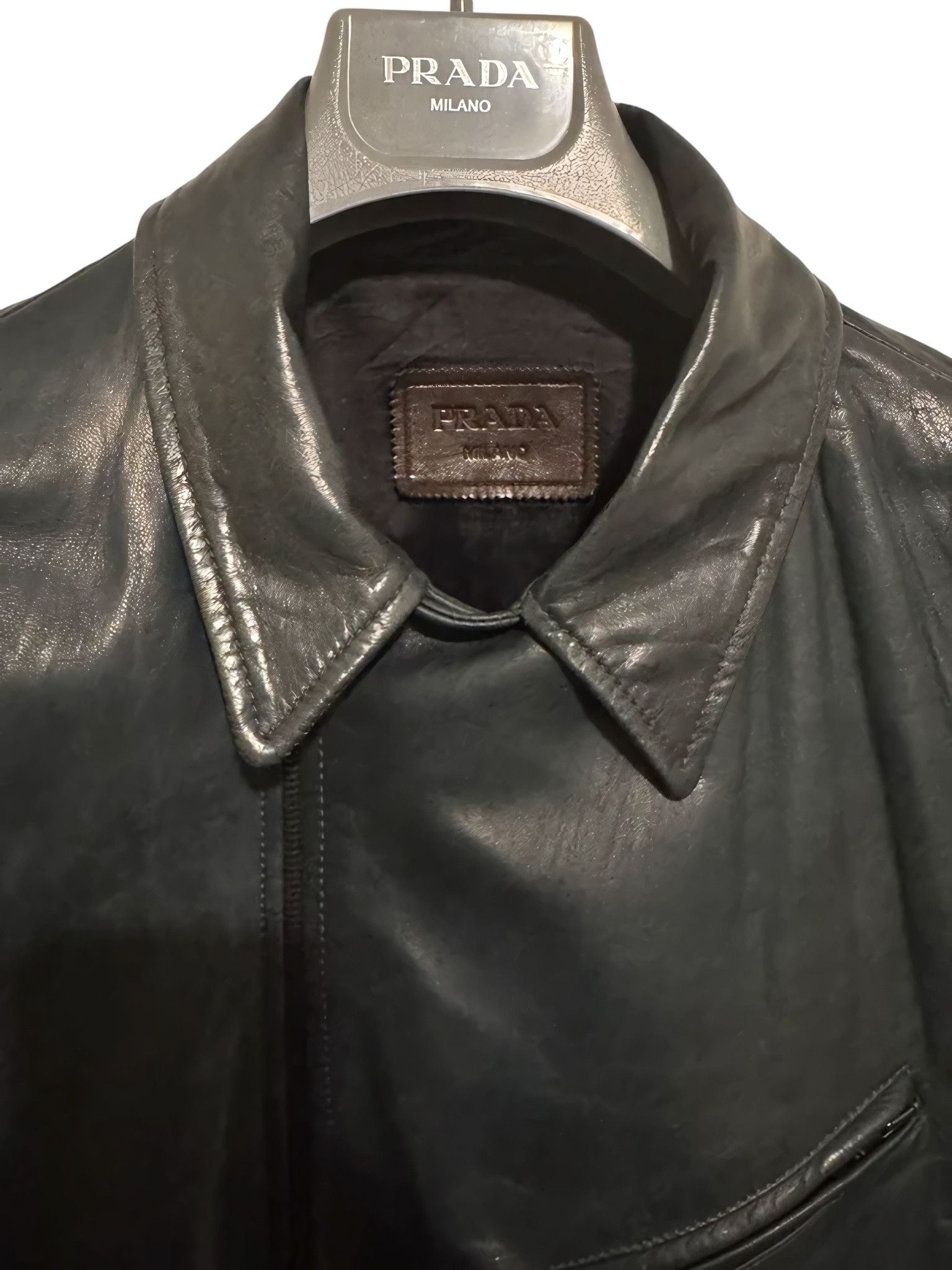 Prada LAMBSKIN LEATHER BIKER JACKET Size US L / EU 52-54 / 3 - 5 Thumbnail