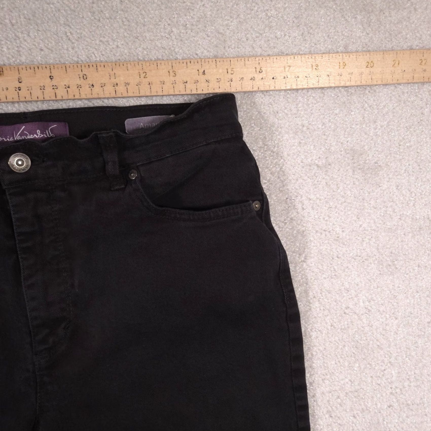 Gloria Vanderbilt Gloria Vanderbilt Amanda Jeans Women's 10 Med Denim Black Stretch Straight Leg Size 32" / US 10 / IT 46 - 5 Thumbnail