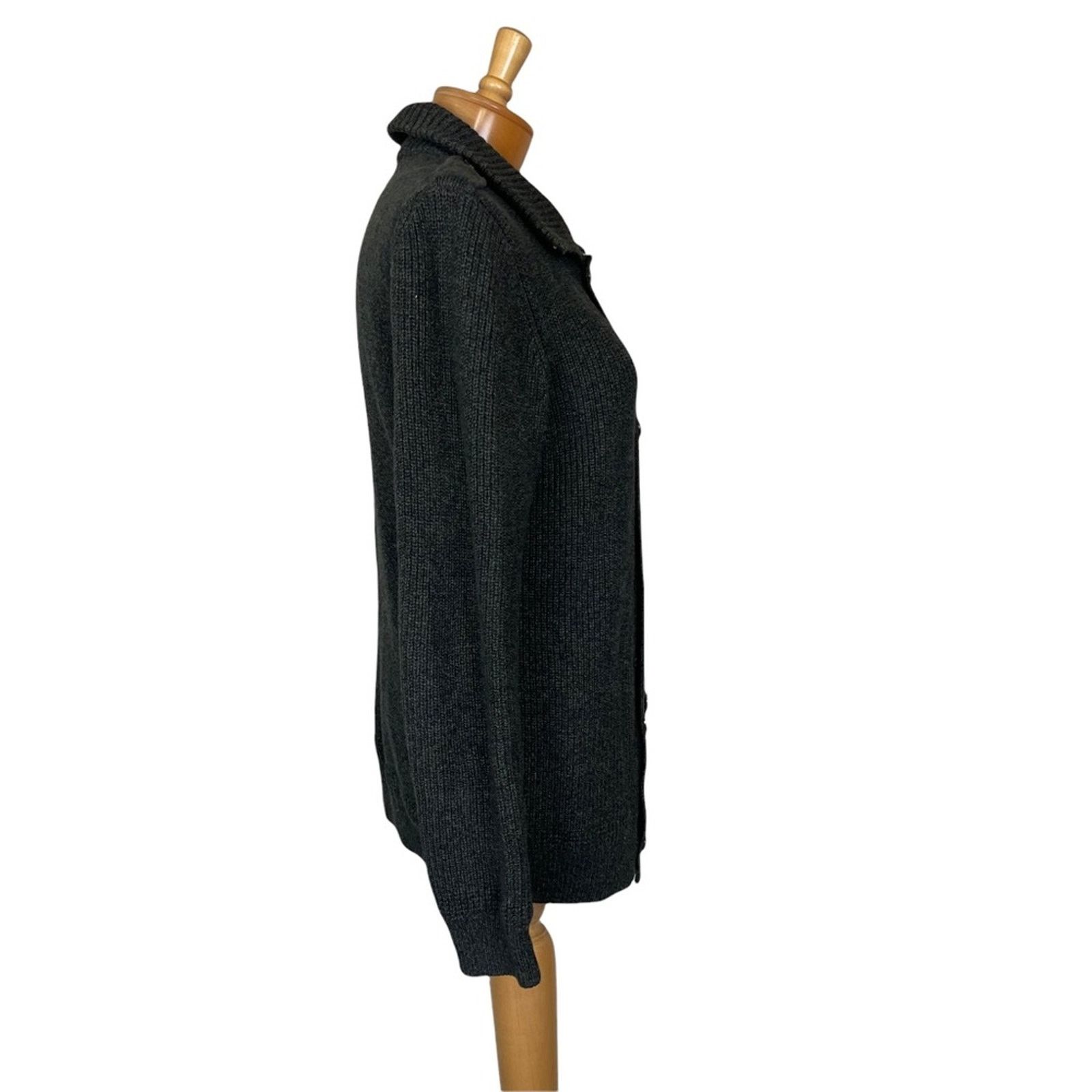 H&M H&M Ribbed Double Breasted Long Sleeve Cardigan Green Small Size S / US 4 / IT 40 - 4 Thumbnail