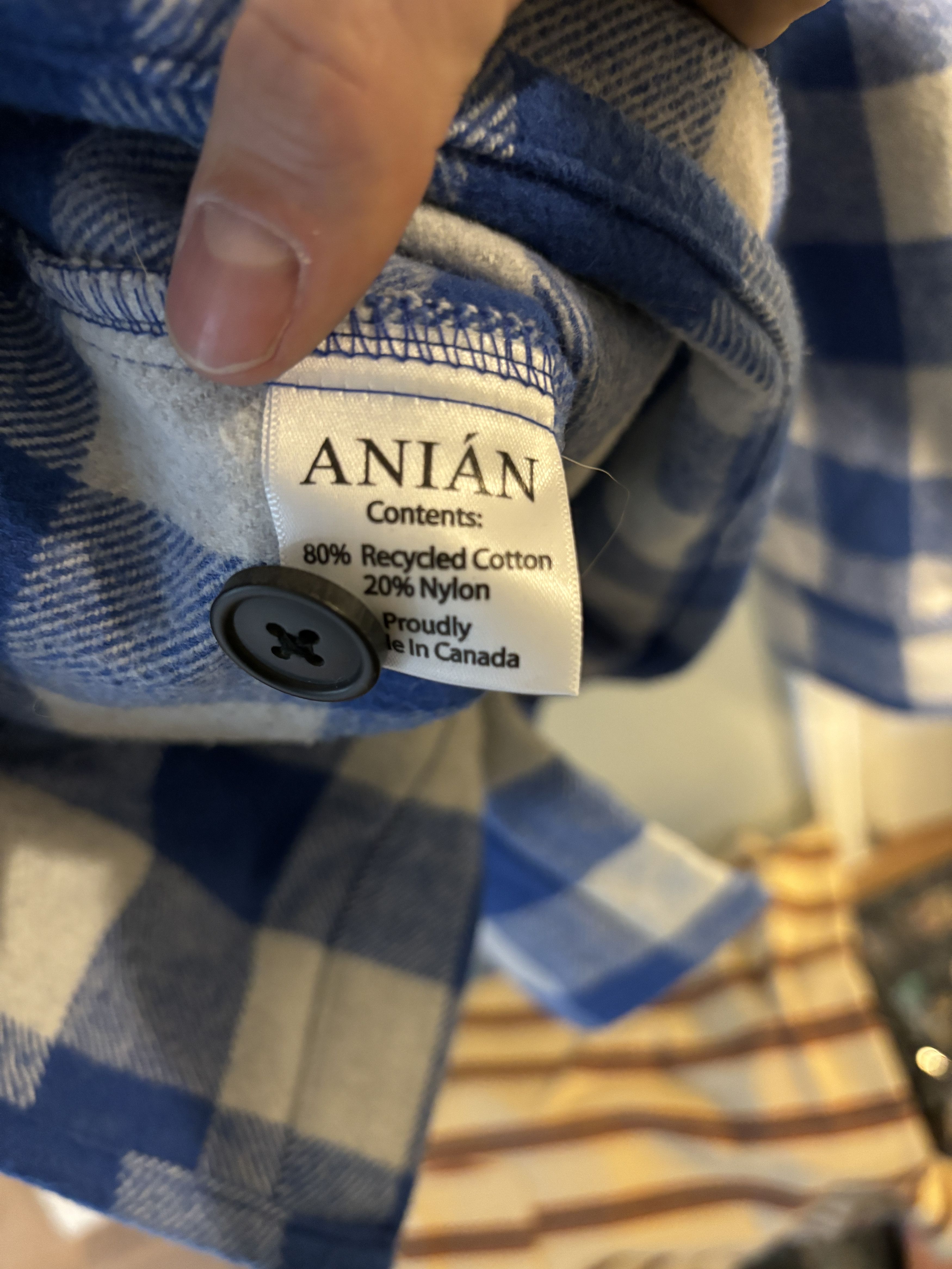 Other Anian Men's Buffalo Plaid Blue-White heavy cotton flannel Size US S / EU 44-46 / 1 - 5 Thumbnail