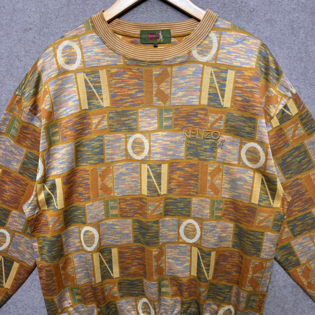 Kenzo Rare Kenzo Paris Embroidered Logo Total Pattern Sweatshirt Size US XL / EU 56 / 4 - 2 Thumbnail