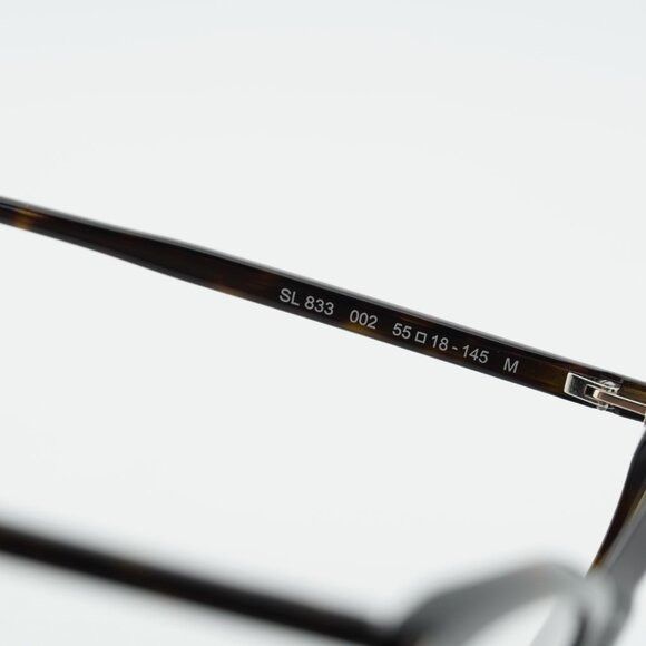 Saint Laurent Paris Saint Laurent SL833 002 Eyeglasses Dark Havana 55mm Square Size ONE SIZE - 7 Thumbnail