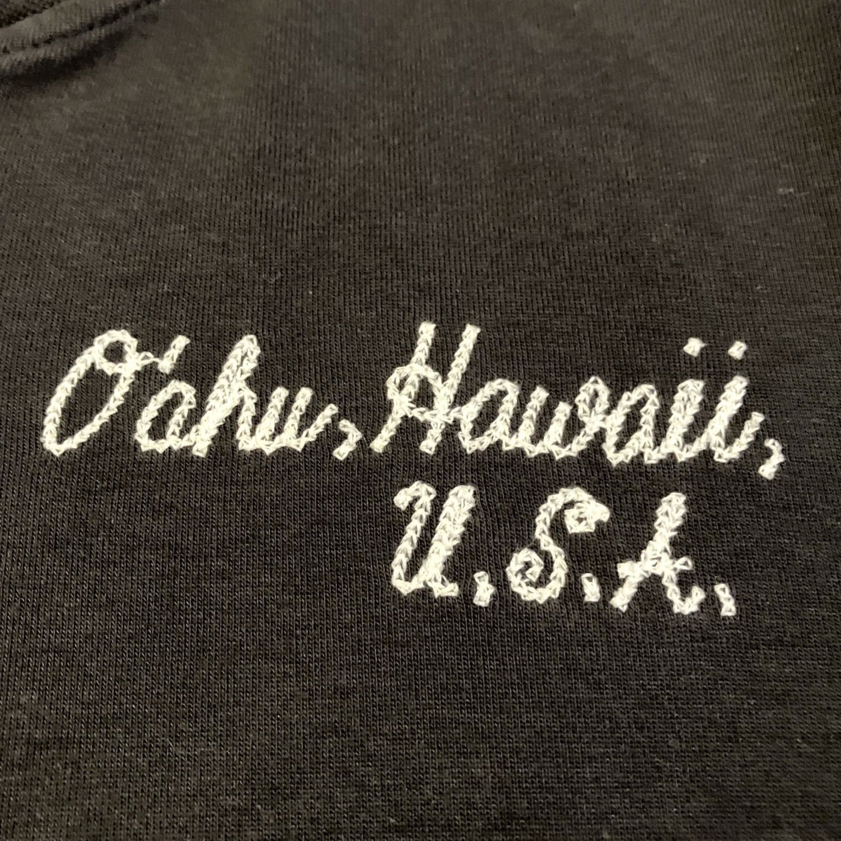 Gap VINTAGE Gap Track Jacket M Black Full Zip Chain Stitch OAHU Good Vibes Only Mens Size US M / EU 48-50 / 2 - 2 Thumbnail
