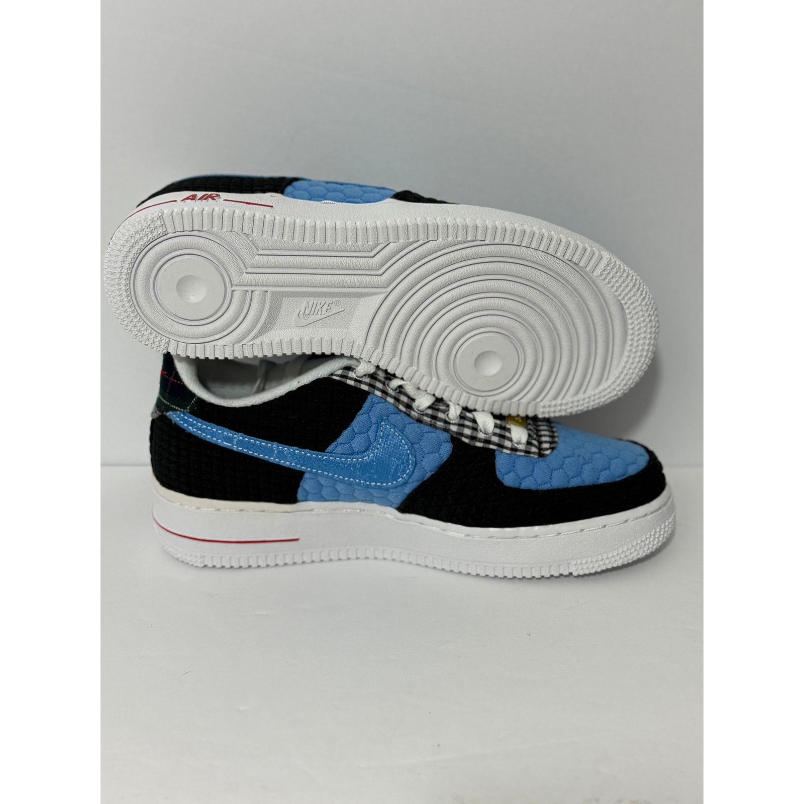 Nike Nike Air Force 1 LV8 Women's Blue Black Quilted Patchwork Size US 6.5 / IT 36.5 - 4 Thumbnail