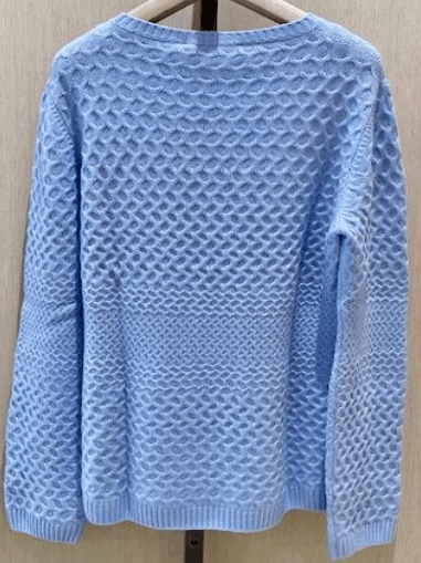 Loro Piana o1w1db10724 Scollo Ovale Anuuk Sweater in Blue Size L / US 10 / IT 46 - 2 Thumbnail