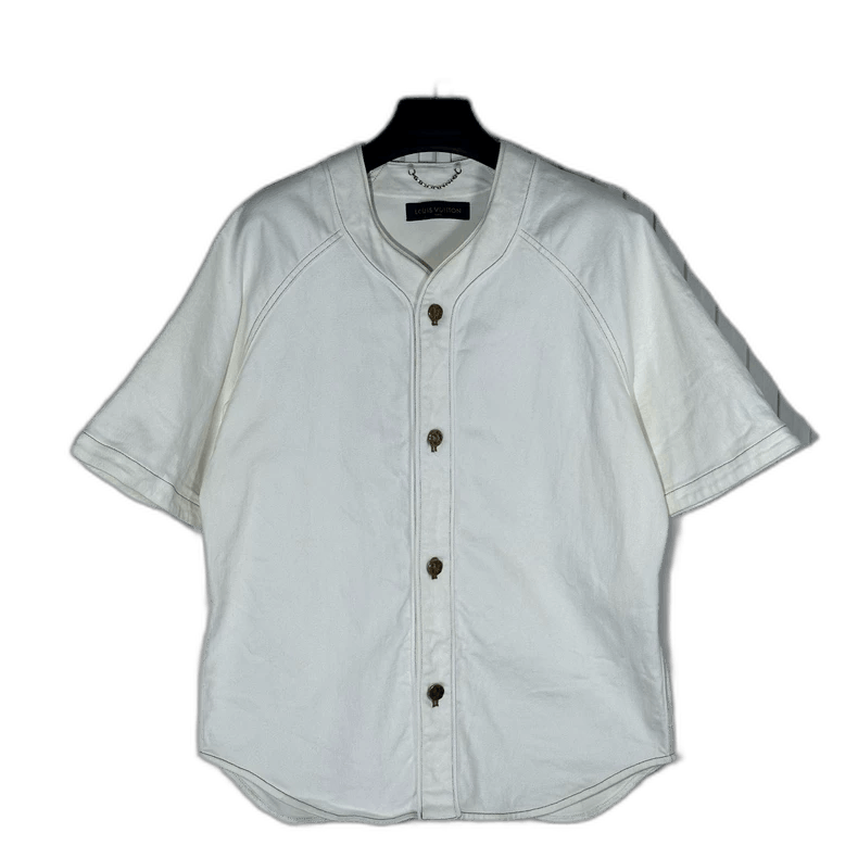 Louis Vuitton Louis Vuitton White Short Sleeve Baseball Shirt Size US XL / EU 56 / 4 - 1 Thumbnail