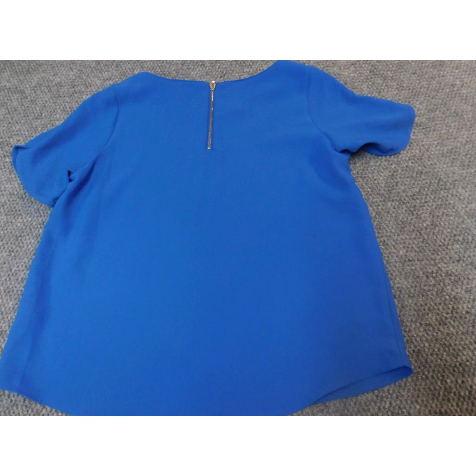 Vintage Autograph Blouse Shirt XL Casual Womens Blue Stretch Crew Neck Short Sleeve Size XL / US 12-14 / IT 48-50 - 7 Thumbnail