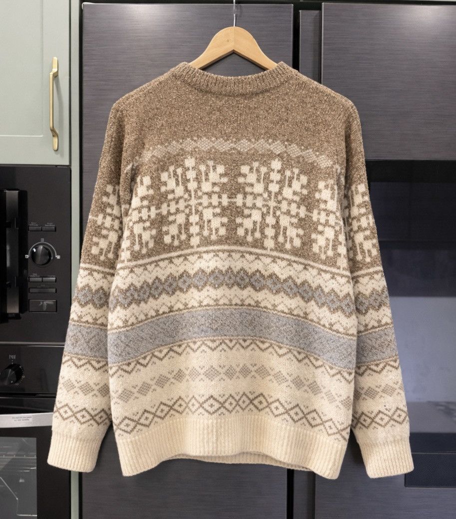 Burberry Burberrys Vintage Knit Sweater Fair Isle Wool Beige Classic Size US L / EU 52-54 / 3 - 2 Thumbnail