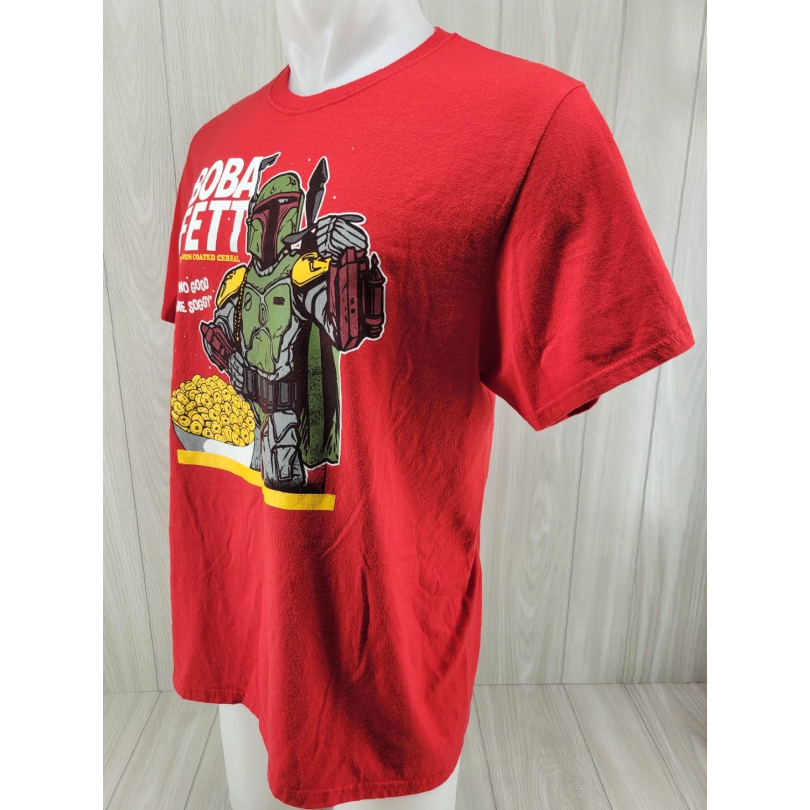 Vintage Funko Star Wars Boba Fett Cereal T Shirt Mens Large T-Shirt Red Star Wars 90s Theme Mens Size US L / EU 52-54 / 3 - 3 Thumbnail