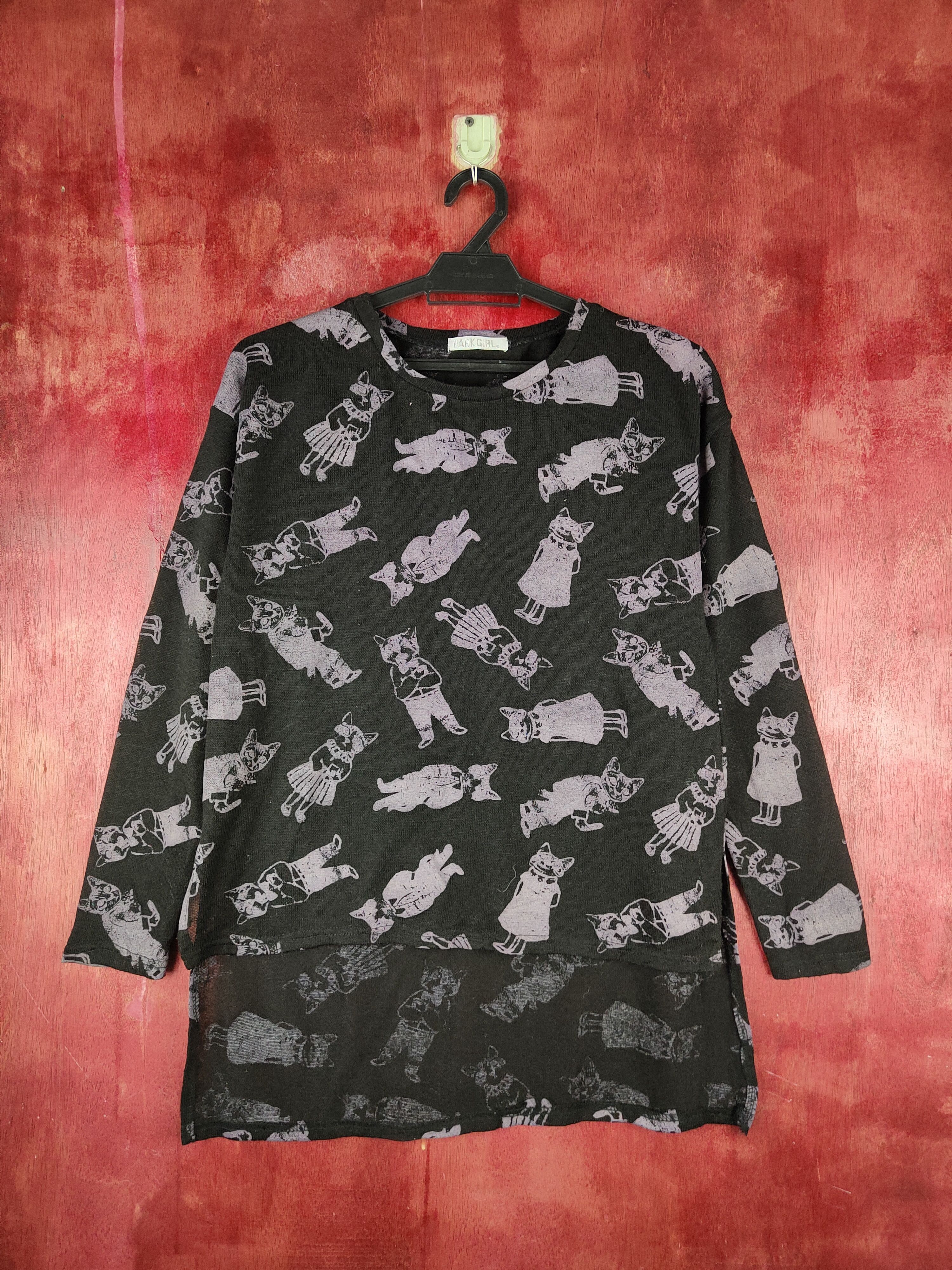Japanese Brand Park Girl Black/Purple Knitwear Long Sleeve T-Shirts #S1265 Size M / US 6-8 / IT 42-44 - 1 Thumbnail