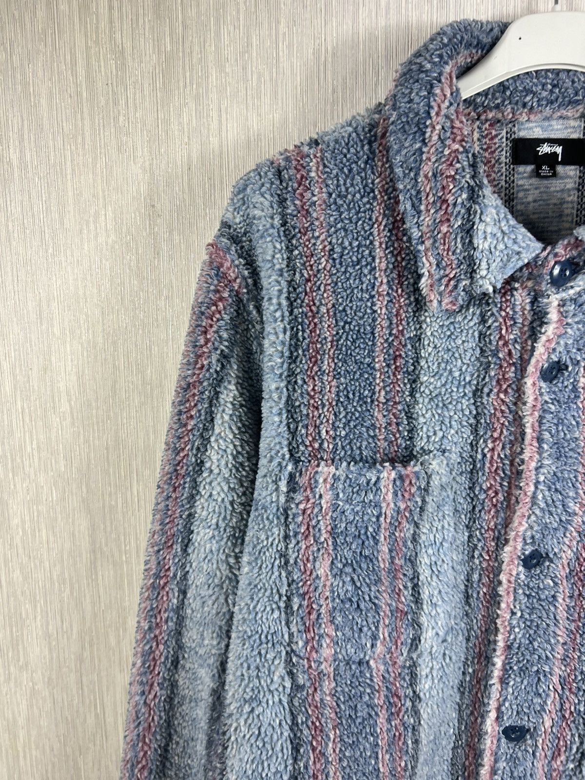 Stussy Stussy sherpa overshirt jacket fleece shirt y2k streetwear Size US XL / EU 56 / 4 - 5 Thumbnail