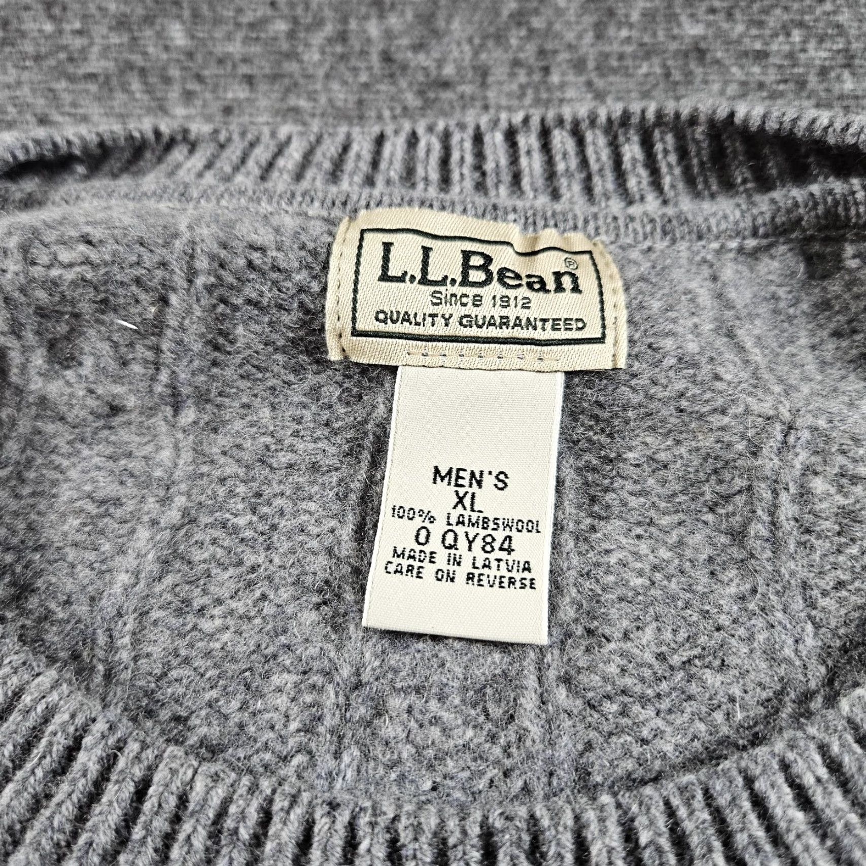 Vintage VINTAGE L.L.Bean Sweater Mens XL Gray Cable-Knit Crewneck Wool Pullover Size US XL / EU 56 / 4 - 4 Thumbnail