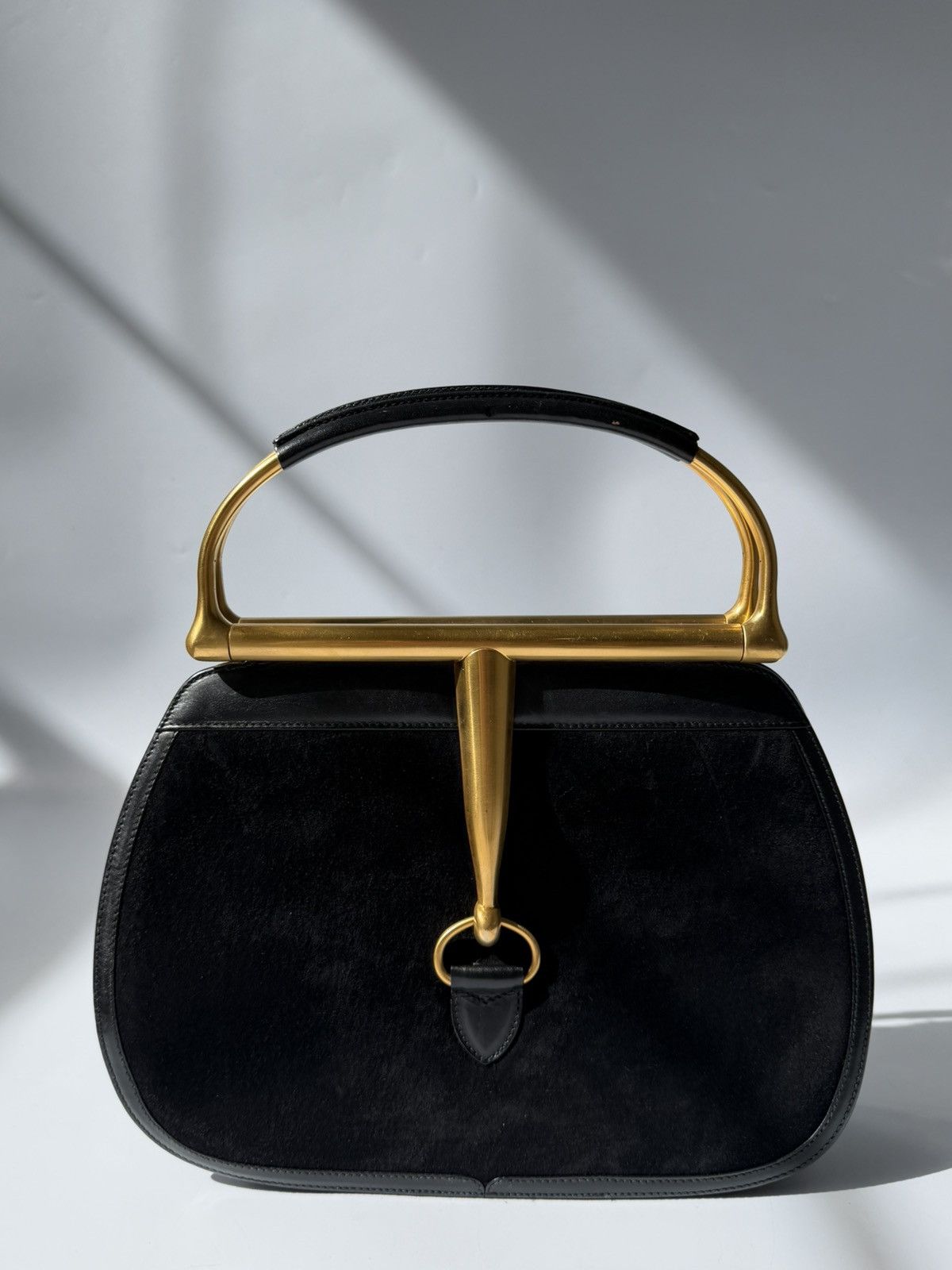 Gucci Rare Gucci Tom Ford 2000s Snaffle Horsebit Suede Leather Bag Size ONE SIZE - 1 Thumbnail