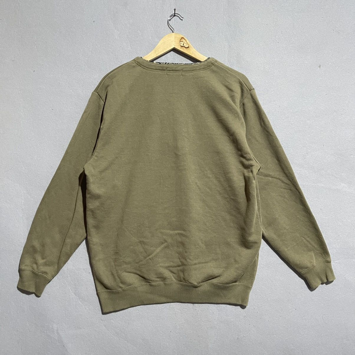 Japanese Brand Vintage 90s SACSNY Y’SACCS Button Neck Sweatshirt – Olive Size US L / EU 52-54 / 3 - 5 Thumbnail