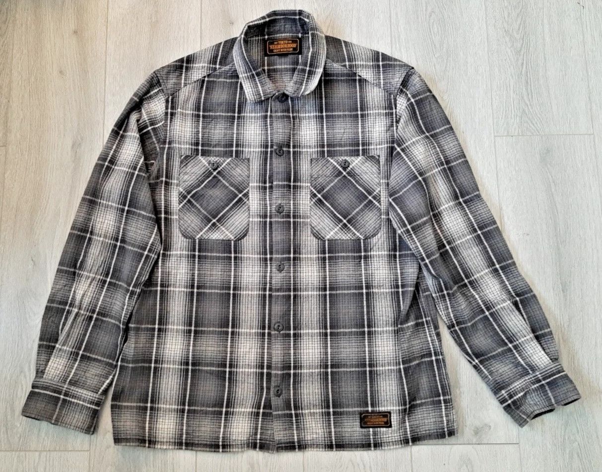 Neighborhood NEIGHBORHOOD Grey Plaid Flannel Shirt XL Crafted With Pride Size US XL / EU 56 / 4 - 1 Thumbnail