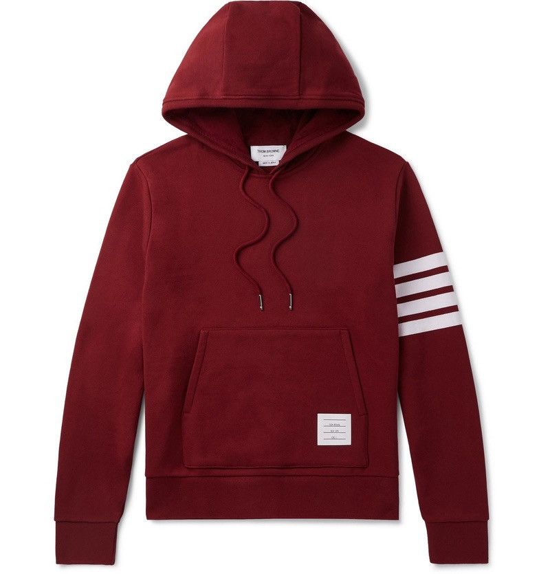 Thom Browne Thom Browne - 4 Bar Striped Loopback Cotton Jersey Hoodie Size US M / EU 48-50 / 2 - 20 Thumbnail
