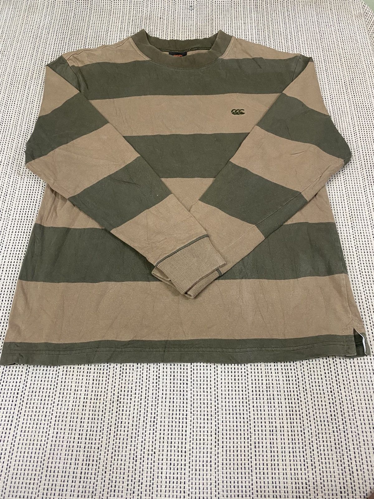 Canterbury of New Zealand Canterbury | Olive Brown Striped Long Sleeve T-Shirt Size US L / EU 52-54 / 3 - 3 Thumbnail