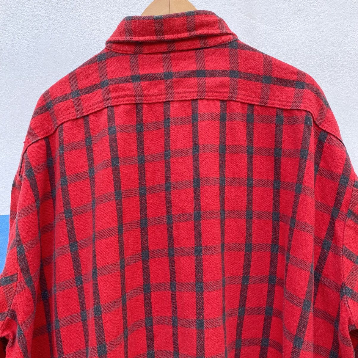 FiveBrother × Vintage FIVE BROTHER Red & Black Plaid Long-Sleeve Shirt. Size US XXL / EU 58 / 5 - 4 Thumbnail